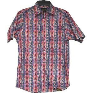Cremieux Premium Denim Colorful Funky Aztec Button Down Shirt Mens Medium